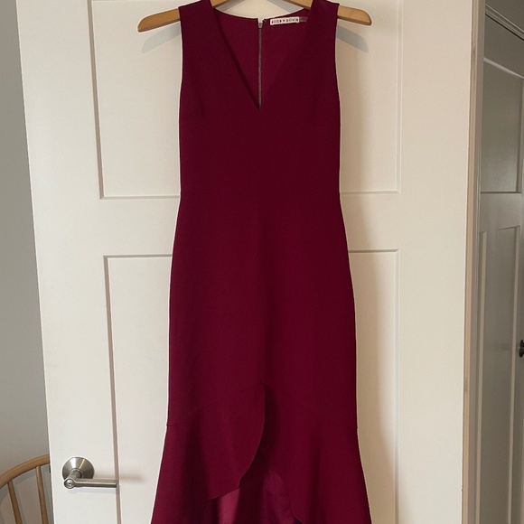 Alice + Olivia Garnet Magenta High-Low Midi Dress - Picture 1 of 4